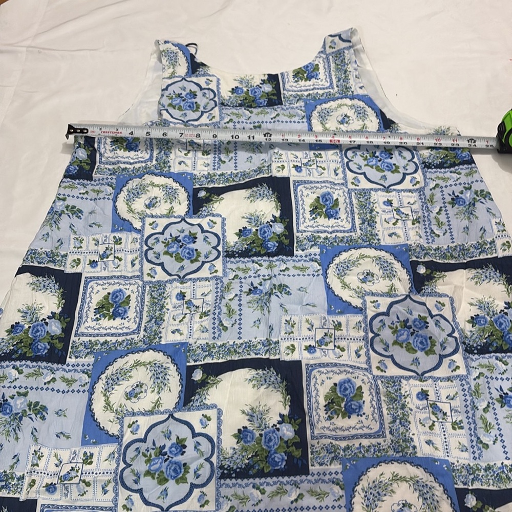 Abercrombie & Fitch Blue and White Floral Patchwork Mini Dress - Picture 9 of 9